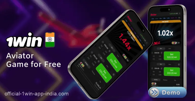 Aviator demo version in the 1win India mobile app